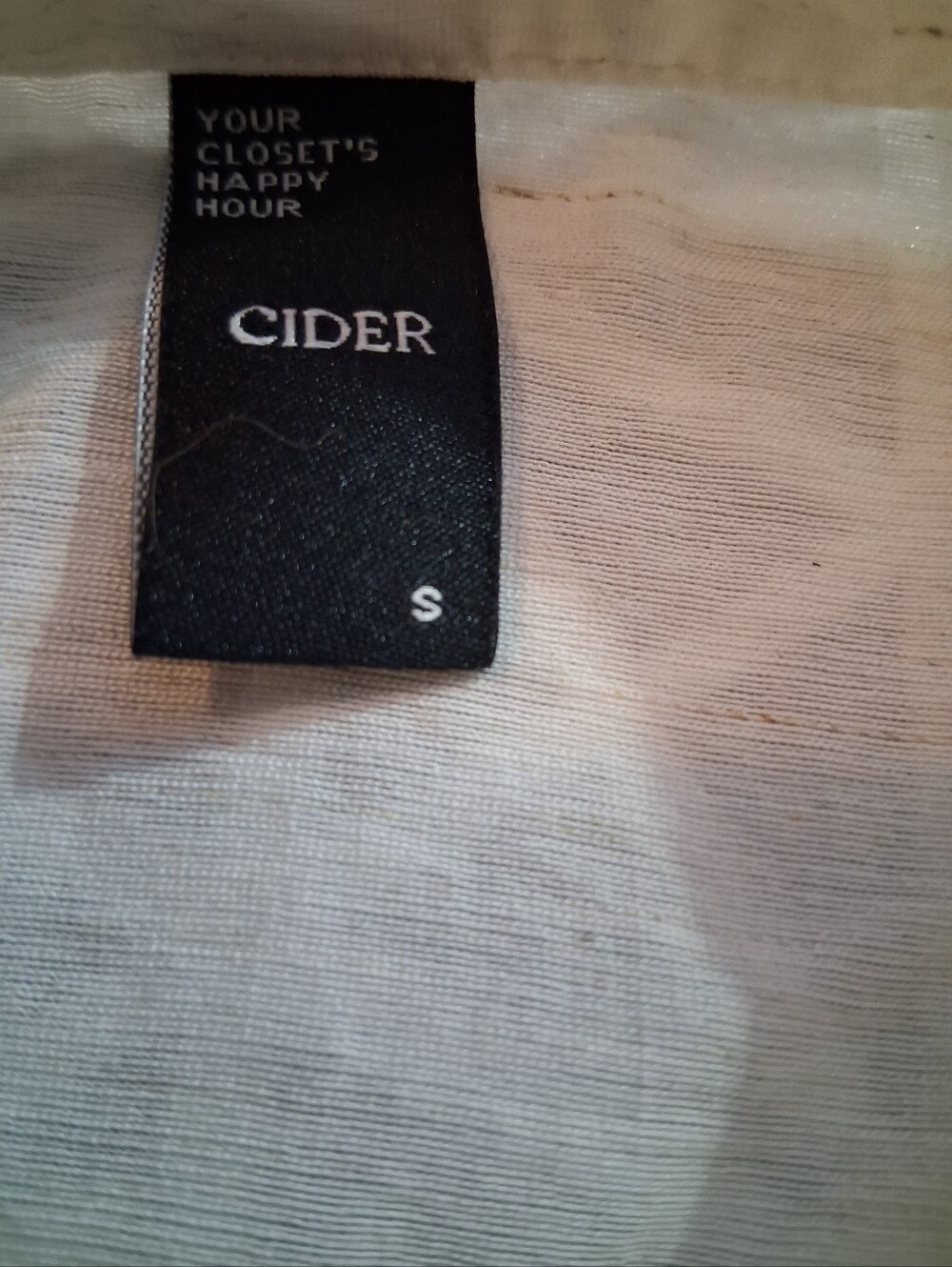 Cider Ribbed Yoke Button-Front Short Sleeve Top - Cream Linen Blend Boxy - Picture 6 of 7